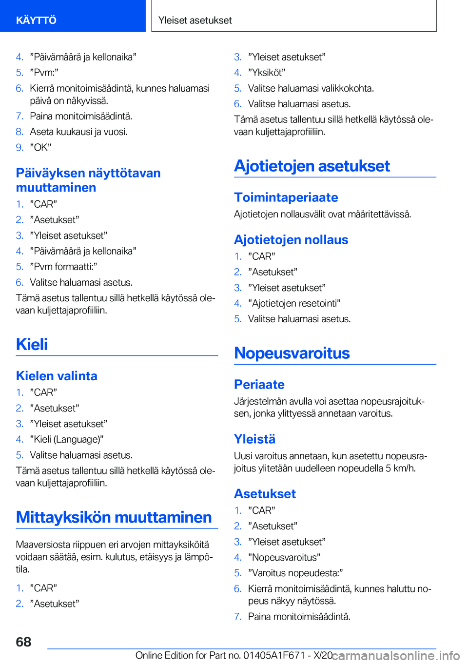 BMW X4 2021  Omistajan Käsikirja (in Finnish) �4�.w�P�