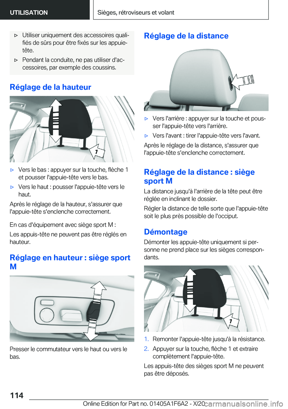 BMW X4 2021  Notices Demploi (in French) 'x�U�t�i�l�i�s�e�r��u�n�i�q�u�e�m�e�n�t��d�e�s��a�c�c�e�s�s�o�i�r�e�s��q�u�a�l�ij
�f�i�é�s��d�e��s�