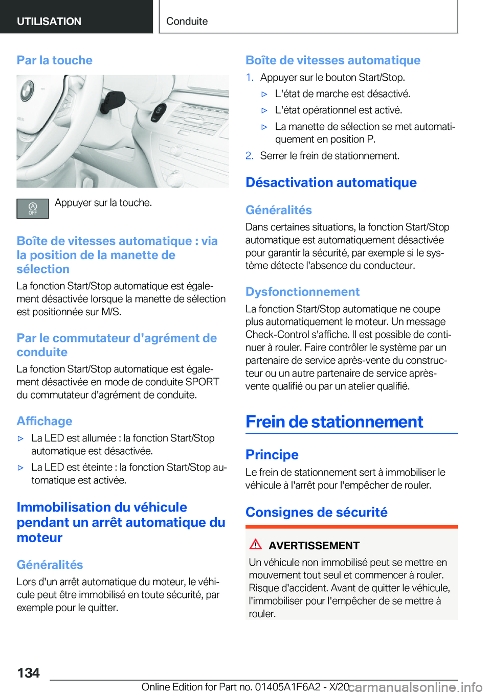 BMW X4 2021  Notices Demploi (in French) �P�a�r��l�a��t�o�u�c�h�e
�A�p�p�u�y�e�r��s�u�r��l�a��t�o�u�c�h�e�.
�B�o�