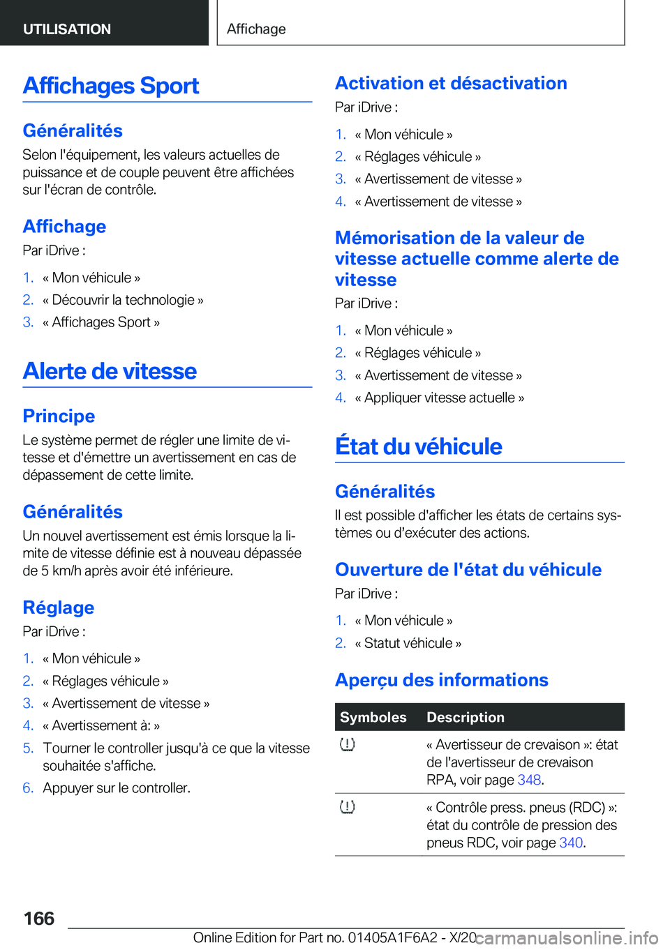 BMW X4 2021  Notices Demploi (in French) �A�f�f�i�c�h�a�g�e�s��S�p�o�r�t
�G�é�n�é�r�a�l�i�t�é�s�S�e�l�o�n��l�'�é�q�u�i�p�e�m�e�n�t�,��l�e�s��v�a�l�e�u�r�s��a�c�t�u�e�l�l�e�s��d�e
�p�u�i�s�s�a�n�c�e��e�t��d�e��c�o�u�p�l�e��p