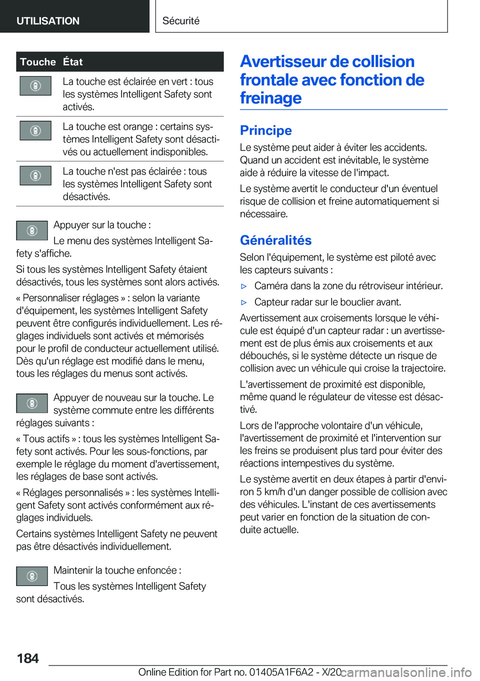 BMW X4 2021  Notices Demploi (in French) �T�o�u�c�h�e�