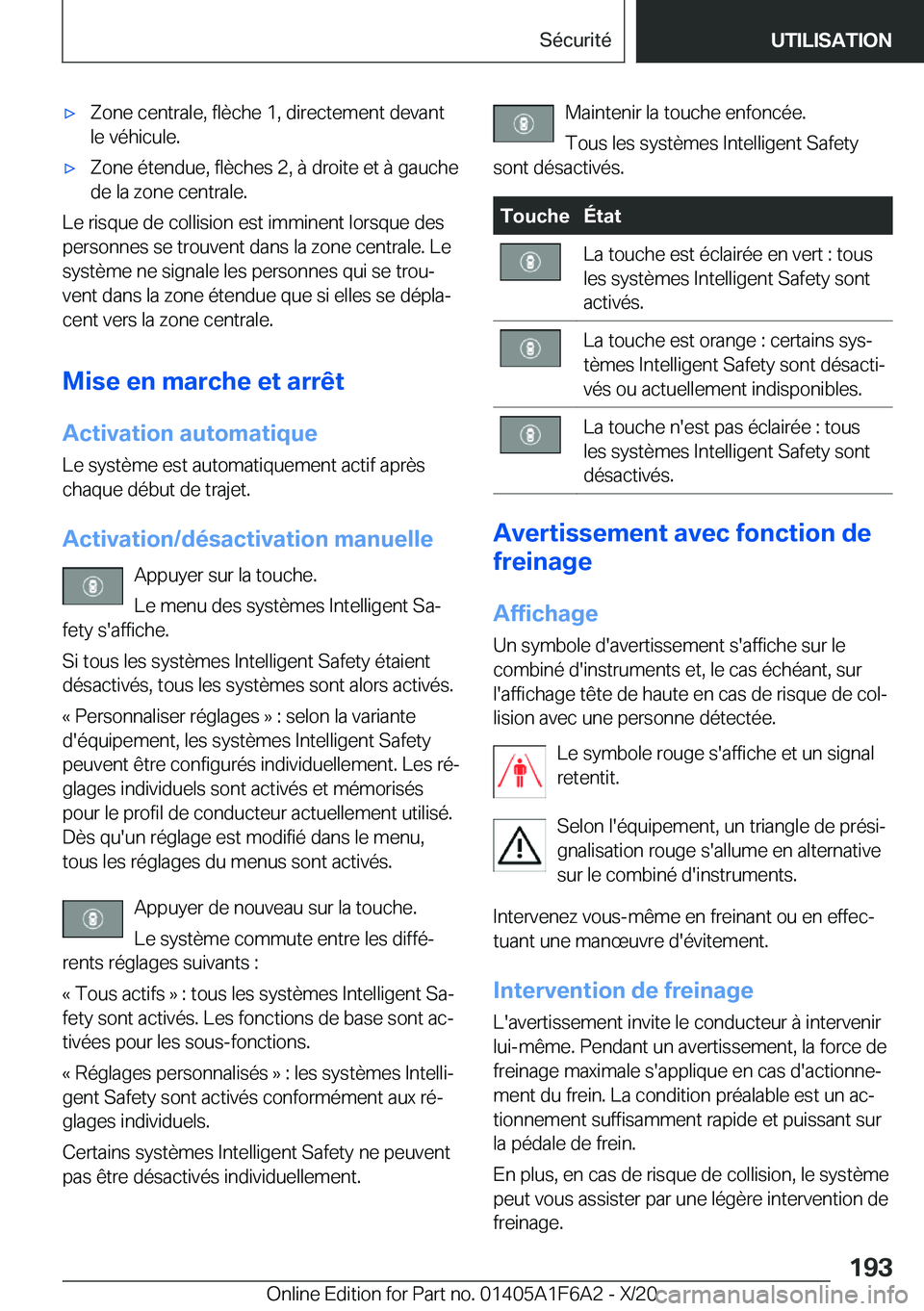BMW X4 2021  Notices Demploi (in French) 'x�Z�o�n�e��c�e�n�t�r�a�l�e�,��f�l�è�c�h�e��1�,��d�i�r�e�c�t�e�m�e�n�t��d�e�v�a�n�t�l�e��v�é�h�i�c�u�l�e�.'x�Z�o�n�e��é�t�e�n�d�u�e�,��f�l�è�c�h�e�s��2�,��