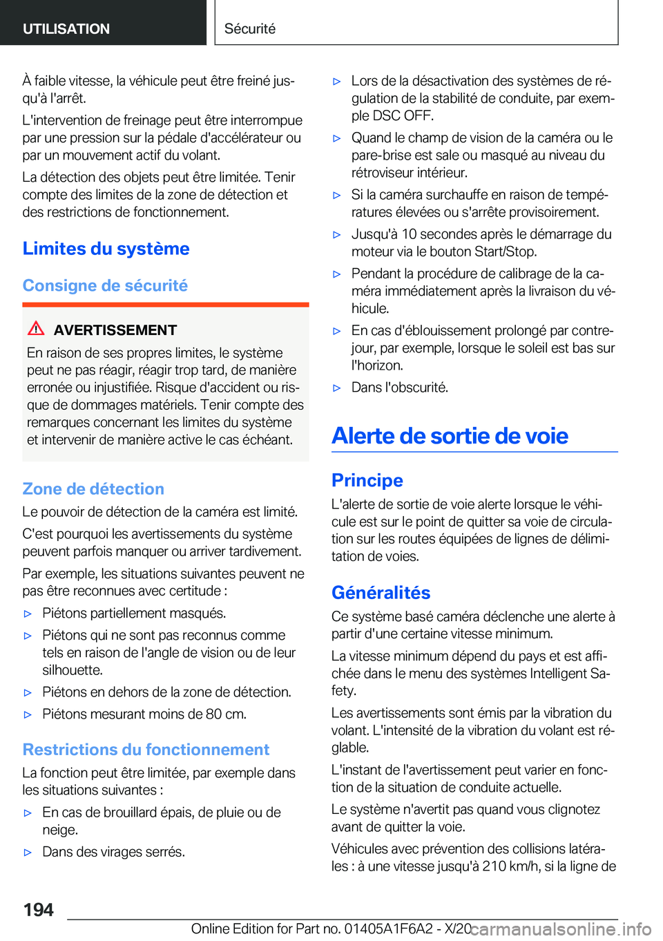 BMW X4 2021  Notices Demploi (in French) �