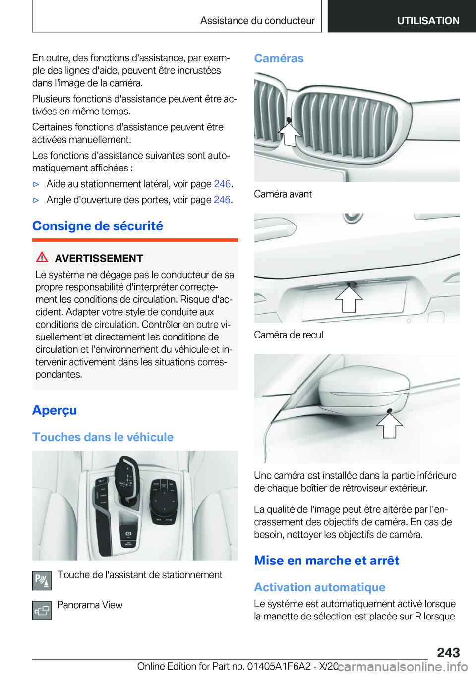 BMW X4 2021  Notices Demploi (in French) �E�n��o�u�t�r�e�,��d�e�s��f�o�n�c�t�i�o�n�s��d�'�a�s�s�i�s�t�a�n�c�e�,��p�a�r��e�x�e�mj�p�l�e��d�e�s��l�i�g�n�e�s��d�'�a�i�d�e�,��p�e�u�v�e�n�t��ê�t�r�e��i�n�c�r�u�s�t�é�e�s
�d�
