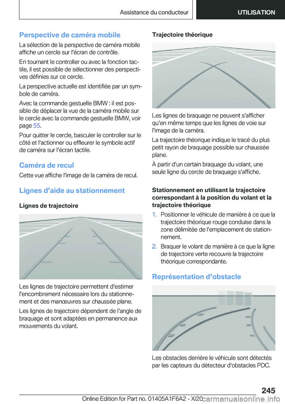 BMW X4 2021  Notices Demploi (in French) �P�e�r�s�p�e�c�t�i�v�e��d�e��c�a�m�é�r�a��m�o�b�i�l�e
�L�a��s�é�l�e�c�t�i�o�n��d�e��l�a��p�e�r�s�p�e�c�t�i�v�e��d�e��c�a�m�é�r�a��m�o�b�i�l�e �a�f�f�i�c�h�e��u�n��c�e�r�c�l�e��s�u�r��