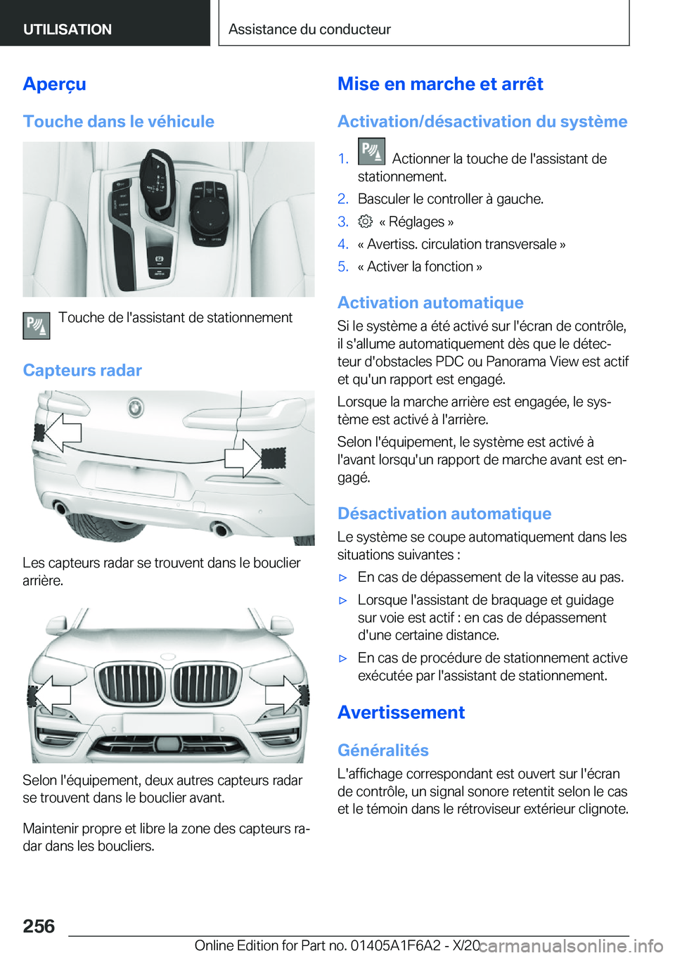 BMW X4 2021  Notices Demploi (in French) �A�p�e�r�ç�u
�T�o�u�c�h�e��d�a�n�s��l�e��v�é�h�i�c�u�l�e
�T�o�u�c�h�e��d�e��l�'�a�s�s�i�s�t�a�n�t��d�e��s�t�a�t�i�o�n�n�e�m�e�n�t
�C�a�p�t�e�u�r�s��r�a�d�a�r
�L�e�s��c�a�p�t�e�u�r�s��r