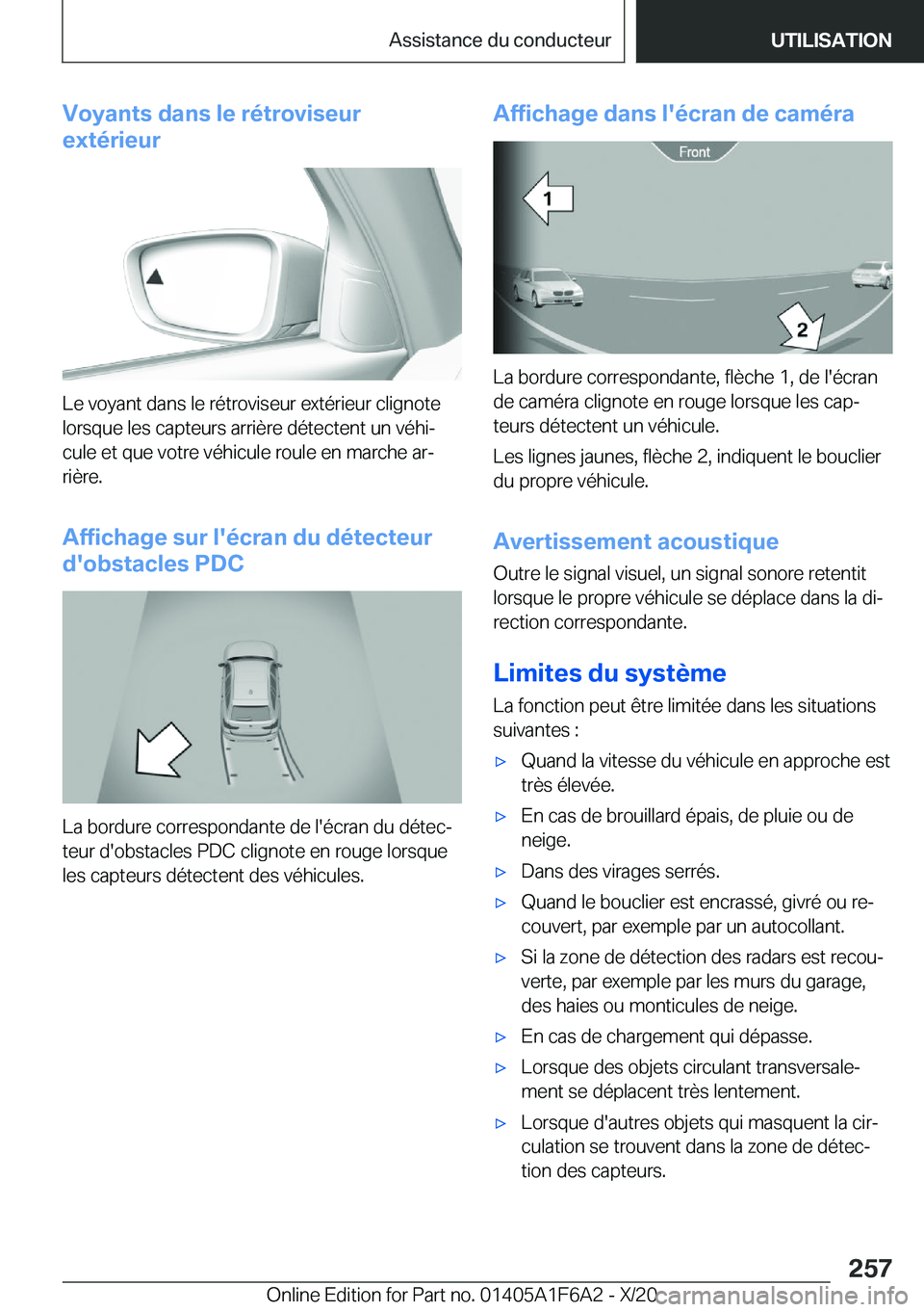 BMW X4 2021  Notices Demploi (in French) �V�o�y�a�n�t�s��d�a�n�s��l�e��r�é�t�r�o�v�i�s�e�u�r
�e�x�t�é�r�i�e�u�r
�L�e��v�o�y�a�n�t��d�a�n�s��l�e��r�é�t�r�o�v�i�s�e�u�r��e�x�t�é�r�i�e�u�r��c�l�i�g�n�o�t�e �l�o�r�s�q�u�e��l�e�s��