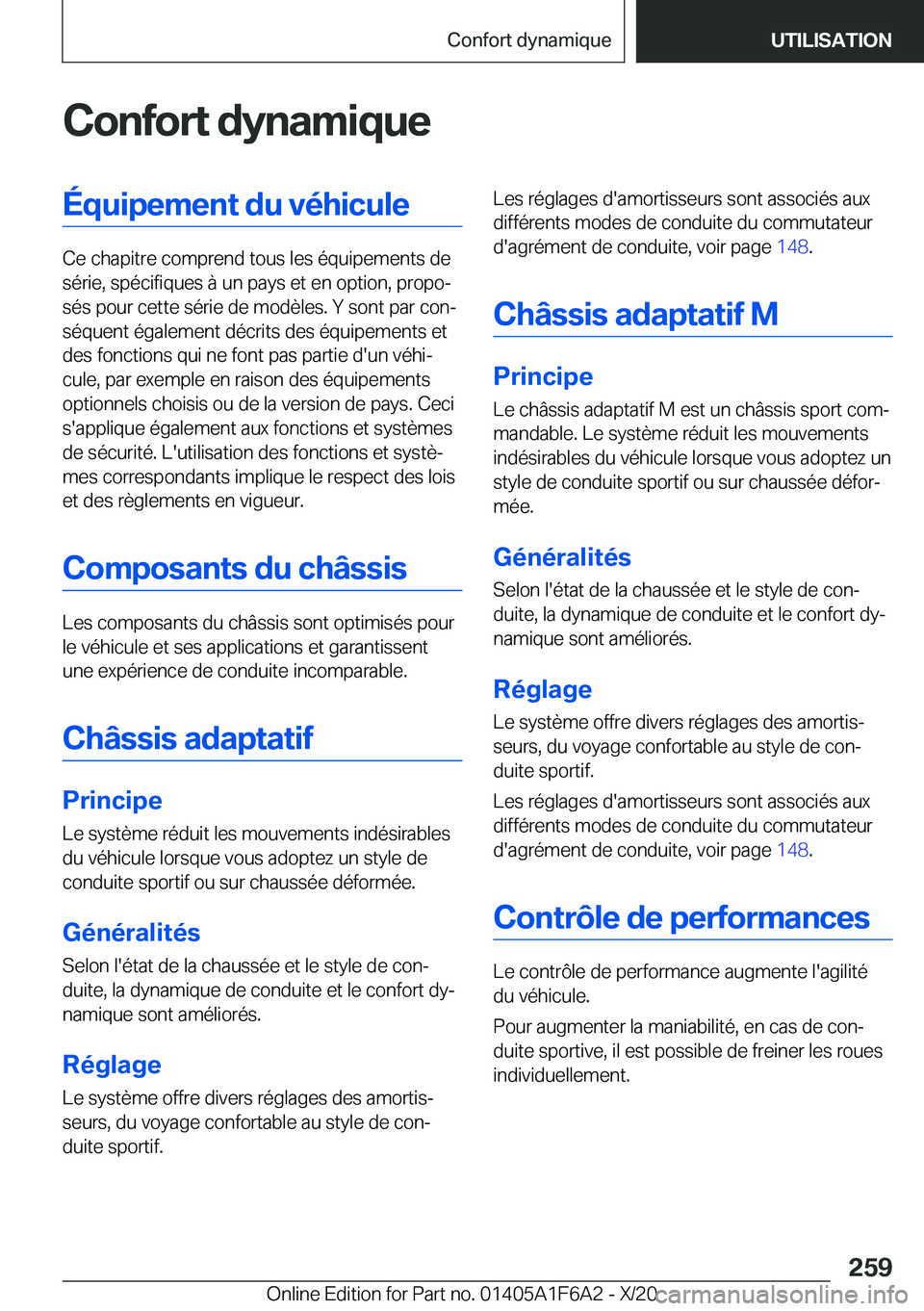 BMW X4 2021  Notices Demploi (in French) �C�o�n�f�o�r�t��d�y�n�a�m�i�q�u�e�