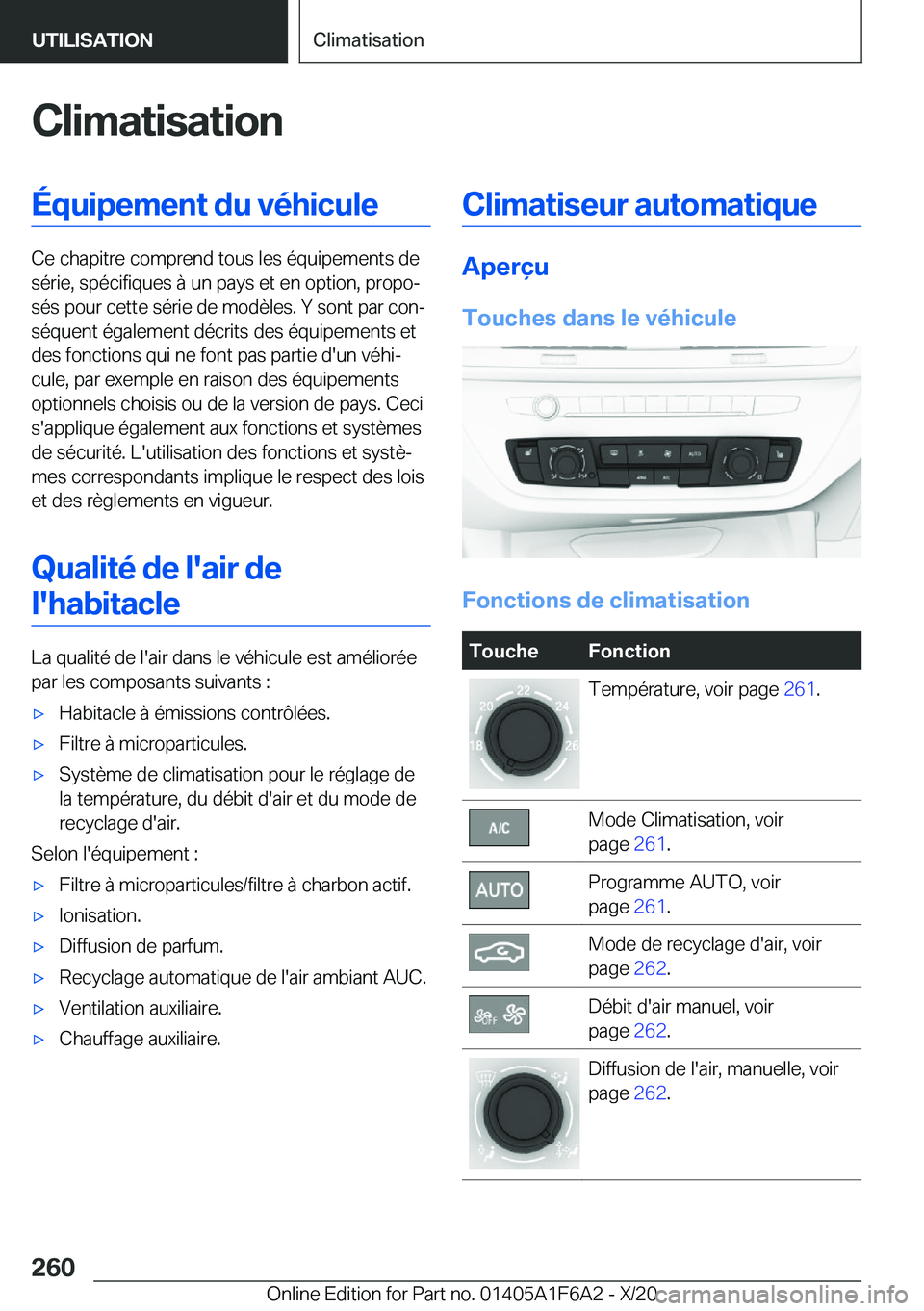BMW X4 2021  Notices Demploi (in French) �C�l�i�m�a�t�i�s�a�t�i�o�n�