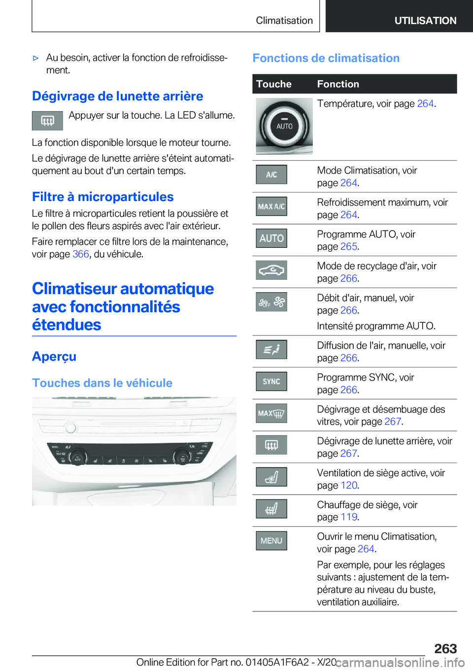 BMW X4 2021  Notices Demploi (in French) 'x�A�u��b�e�s�o�i�n�,��a�c�t�i�v�e�r��l�a��f�o�n�c�t�i�o�n��d�e��r�e�f�r�o�i�d�i�s�s�ej�m�e�n�t�.
�D�é�g�i�v�r�a�g�e��d�e��l�u�n�e�t�t�e��a�r�r�i�è�r�e
�A�p�p�u�y�e�r��s�u�r��l�a��t
