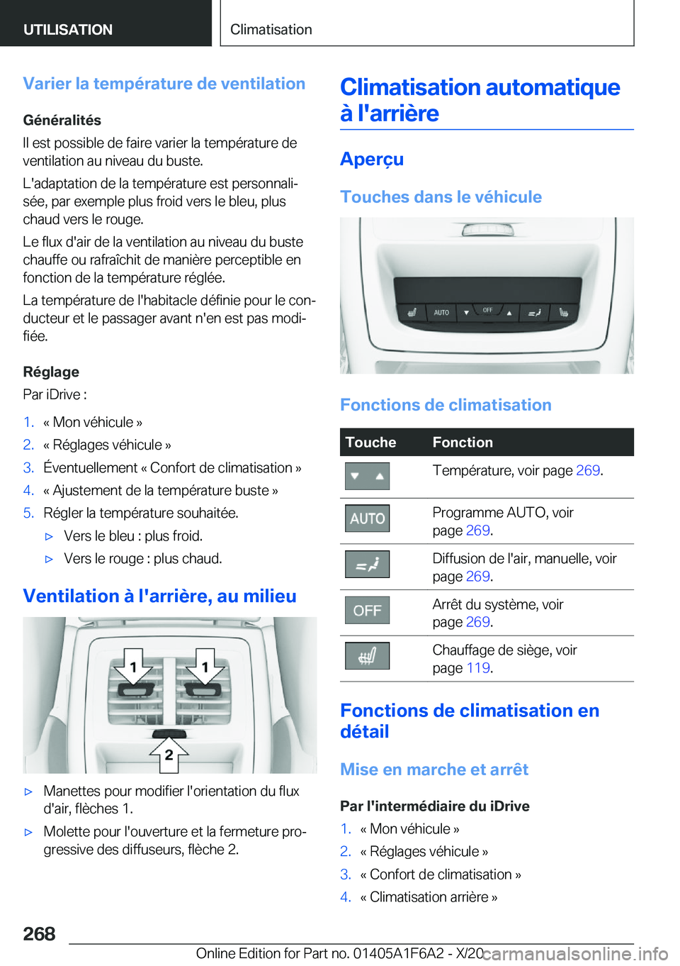 BMW X4 2021  Notices Demploi (in French) �V�a�r�i�e�r��l�a��t�e�m�p�é�r�a�t�u�r�e��d�e��v�e�n�t�i�l�a�t�i�o�n�G�é�n�é�r�a�l�i�t�é�s
�I�l��e�s�t��p�o�s�s�i�b�l�e��d�e��f�a�i�r�e��v�a�r�i�e�r��l�a��t�e�m�p�é�r�a�t�u�r�e��d�e �