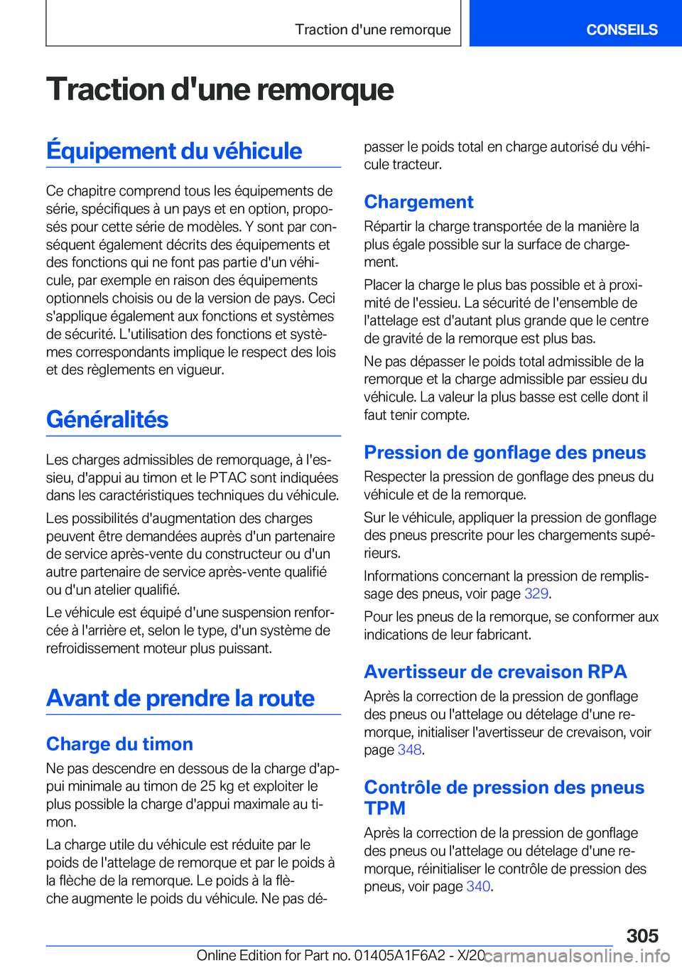 BMW X4 2021  Notices Demploi (in French) �T�r�a�c�t�i�o�n��d�'�u�n�e��r�e�m�o�r�q�u�e�