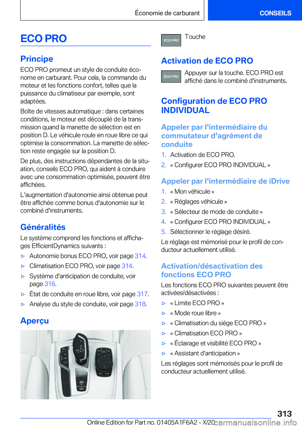 BMW X4 2021  Notices Demploi (in French) �E�C�O��P�R�O
�P�r�i�n�c�i�p�e�E�C�O��P�R�O��p�r�o�m�e�u�t��u�n��s�t�y�l�e��d�e��c�o�n�d�u�i�t�e��é�c�oj
�n�o�m�e��e�n��c�a�r�b�u�r�a�n�t�.��P�o�u�r��c�e�l�a�,��l�a��c�o�m�m�a�n�d�e��