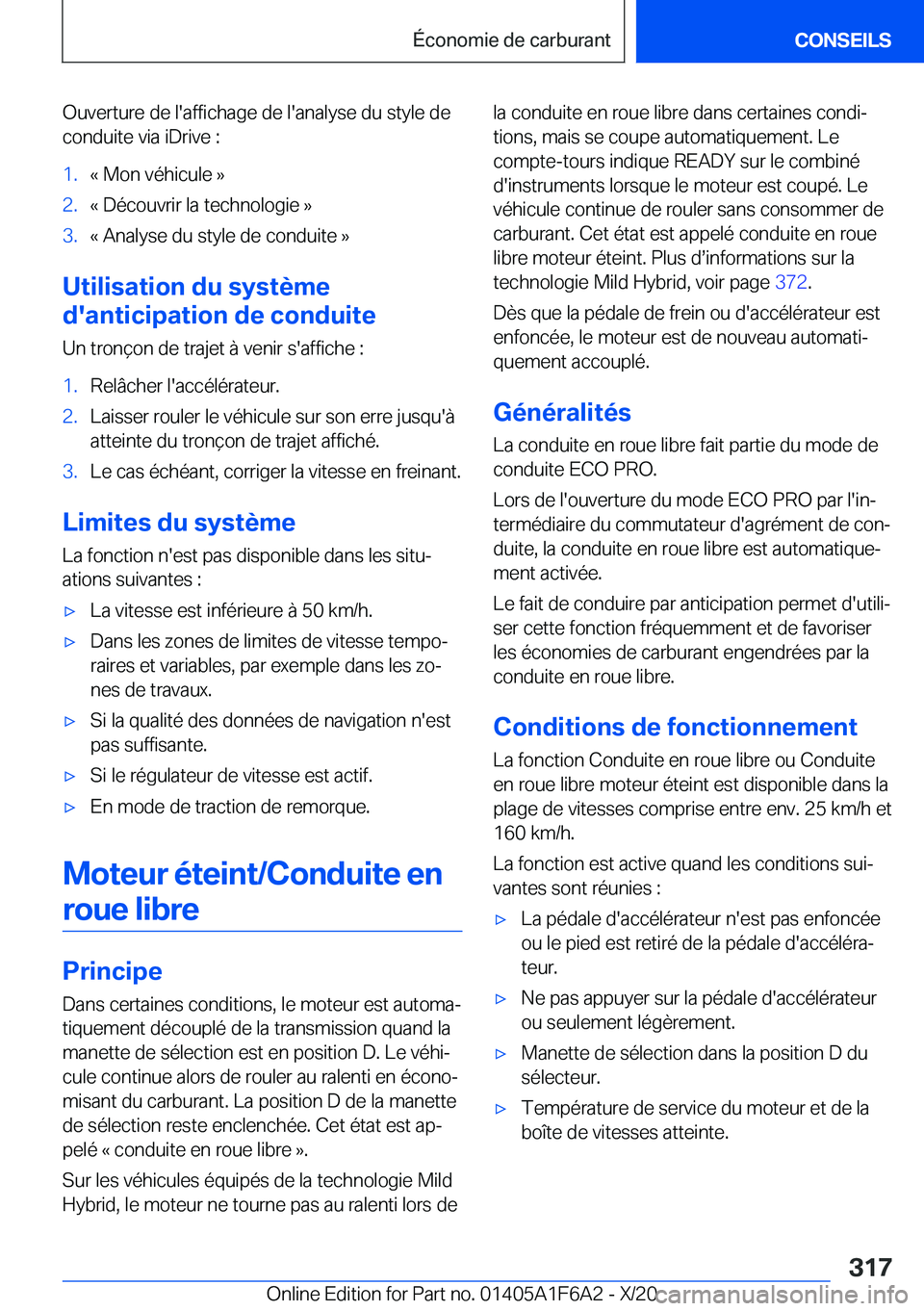 BMW X4 2021  Notices Demploi (in French) �O�u�v�e�r�t�u�r�e��d�e��l�'�a�f�f�i�c�h�a�g�e��d�e��l�'�a�n�a�l�y�s�e��d�u��s�t�y�l�e��d�e
�c�o�n�d�u�i�t�e��v�i�a��i�D�r�i�v�e��:�1�.�k��M�o�n��v�é�h�i�c�u�l�e��{�2�.�k��D�é�