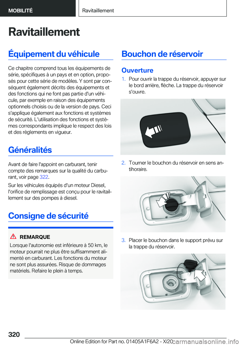 BMW X4 2021  Notices Demploi (in French) �R�a�v�i�t�a�i�l�l�e�m�e�n�t�