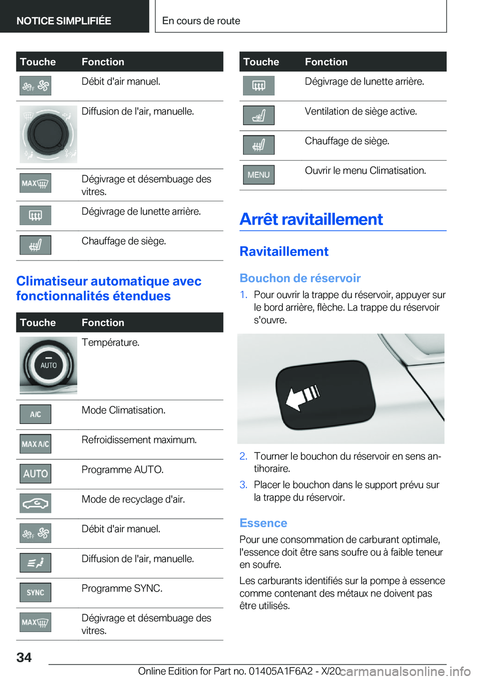 BMW X4 2021  Notices Demploi (in French) �T�o�u�c�h�e�F�o�n�c�t�i�o�n�D�é�b�i�t��d�'�a�i�r��m�a�n�u�e�l�.�D�i�f�f�u�s�i�o�n��d�e��l�'�a�i�r�,��m�a�n�u�e�l�l�e�.�D�é�g�i�v�r�a�g�e��e�t��d�é�s�e�m�b�u�a�g�e��d�e�s
�v�i�t�r�e