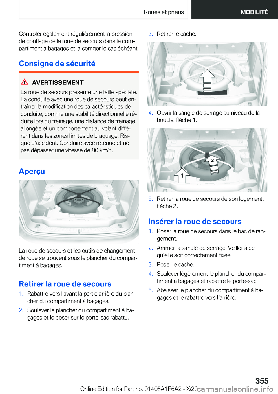 BMW X4 2021  Notices Demploi (in French) �C�o�n�t�r�