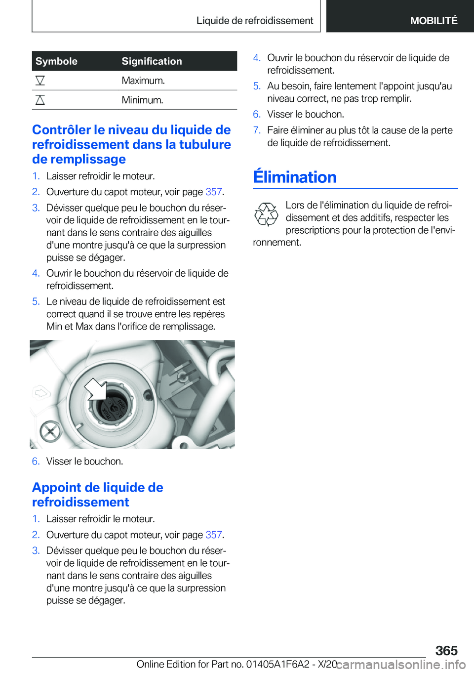 BMW X4 2021  Notices Demploi (in French) �S�y�m�b�o�l�e�S�i�g�n�i�f�i�c�a�t�i�o�n��M�a�x�i�m�u�m�.��M�i�n�i�m�u�m�.
�C�o�n�t�r�
