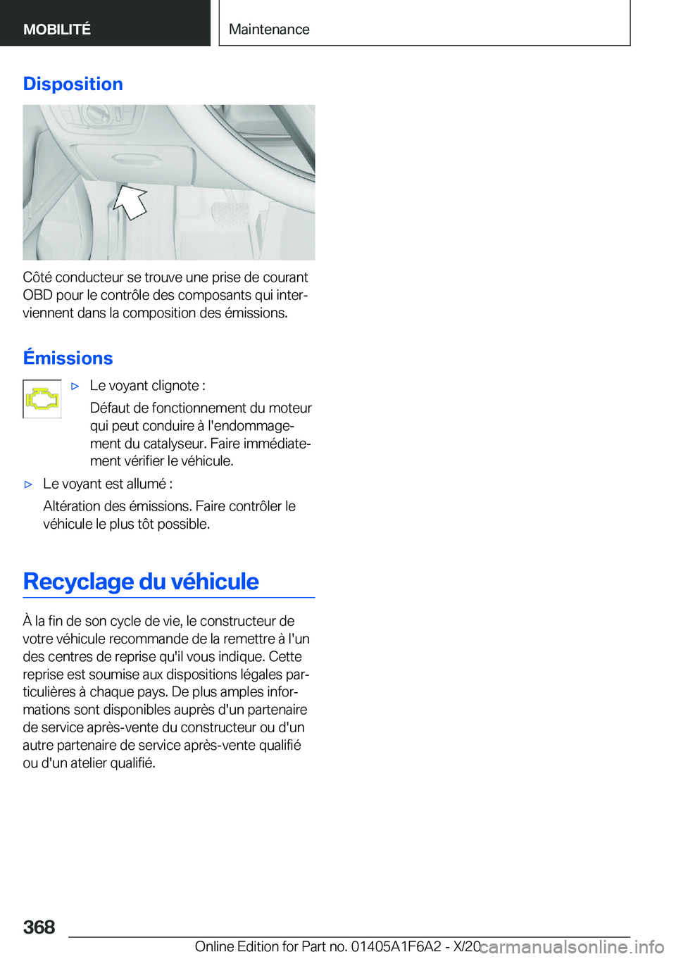 BMW X4 2021  Notices Demploi (in French) �D�i�s�p�o�s�i�t�i�o�n
�C�