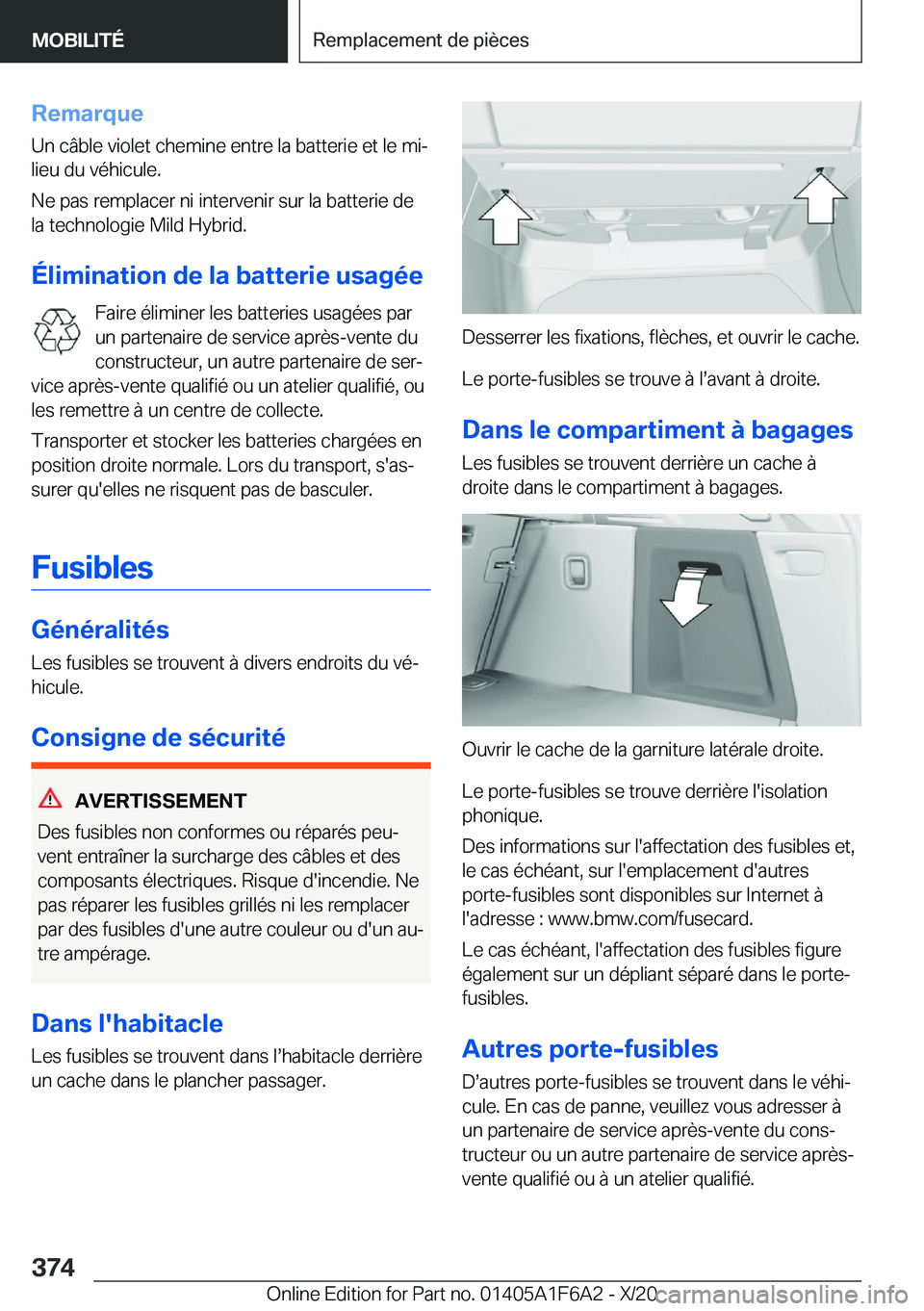 BMW X4 2021  Notices Demploi (in French) �R�e�m�a�r�q�u�e
�U�n��c�