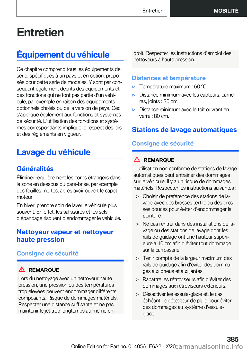 BMW X4 2021  Notices Demploi (in French) �E�n�t�r�e�t�i�e�n�