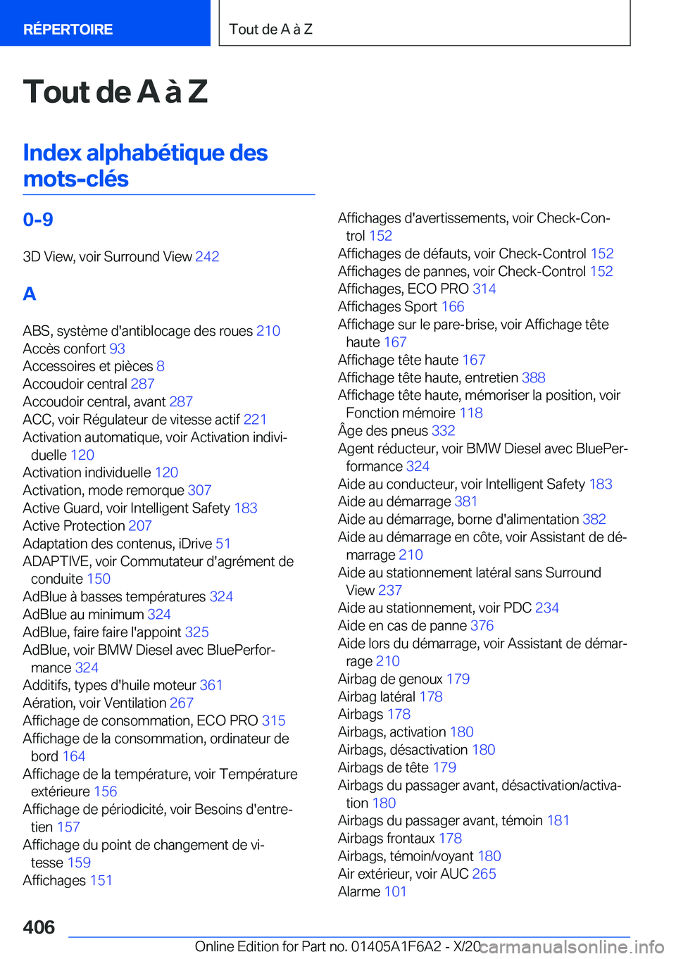 BMW X4 2021  Notices Demploi (in French) �T�o�u�t��d�e��A��