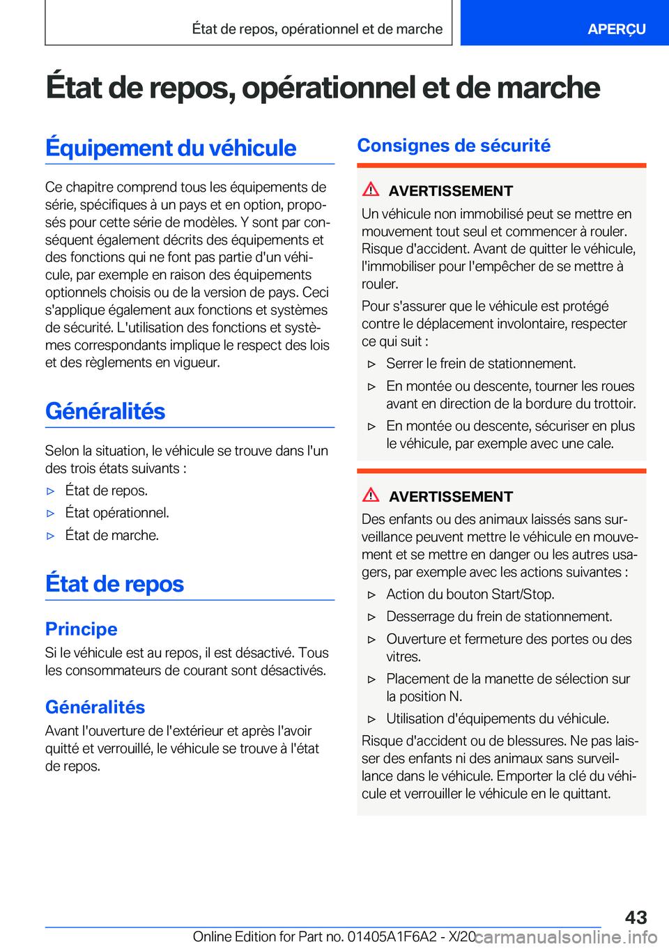 BMW X4 2021  Notices Demploi (in French) �