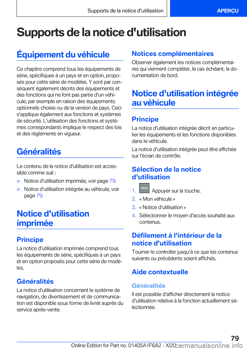 BMW X4 2021  Notices Demploi (in French) �S�u�p�p�o�r�t�s��d�e��l�a��n�o�t�i�c�e��d�'�u�t�i�l�i�s�a�t�i�o�n�