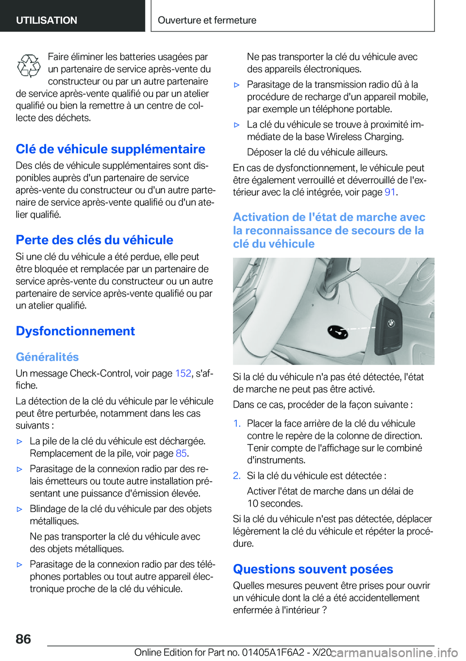 BMW X4 2021  Notices Demploi (in French) �F�a�i�r�e��é�l�i�m�i�n�e�r��l�e�s��b�a�t�t�e�r�i�e�s��u�s�a�g�é�e�s��p�a�r
�u�n��p�a�r�t�e�n�a�i�r�e��d�e��s�e�r�v�i�c�e��a�p�r�è�s�-�v�e�n�t�e��d�u �c�o�n�s�t�r�u�c�t�e�u�r��o�u��p�a�