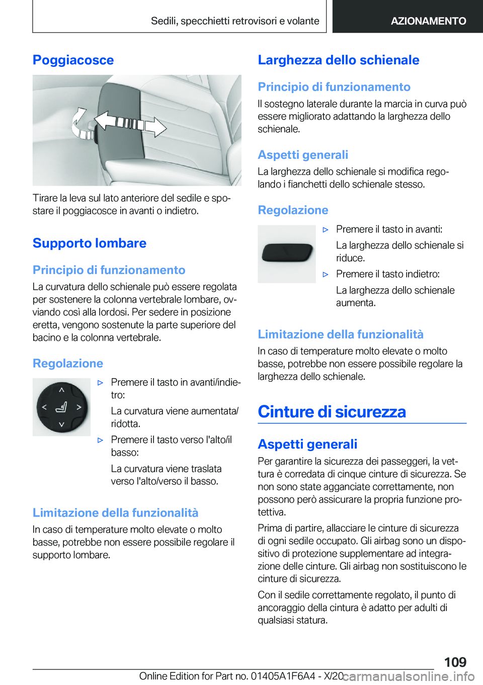 BMW X4 2021  Libretti Di Uso E manutenzione (in Italian) �P�o�g�g�i�a�c�o�s�c�e
�T�i�r�a�r�e��l�a��l�e�v�a��s�u�l��l�a�t�o��a�n�t�e�r�i�o�r�e��d�e�l��s�e�d�i�l�e��e��s�p�oª
�s�t�a�r�e��i�l��p�o�g�g�i�a�c�o�s�c�e��i�n��a�v�a�n�t�i��o��i�n�d�