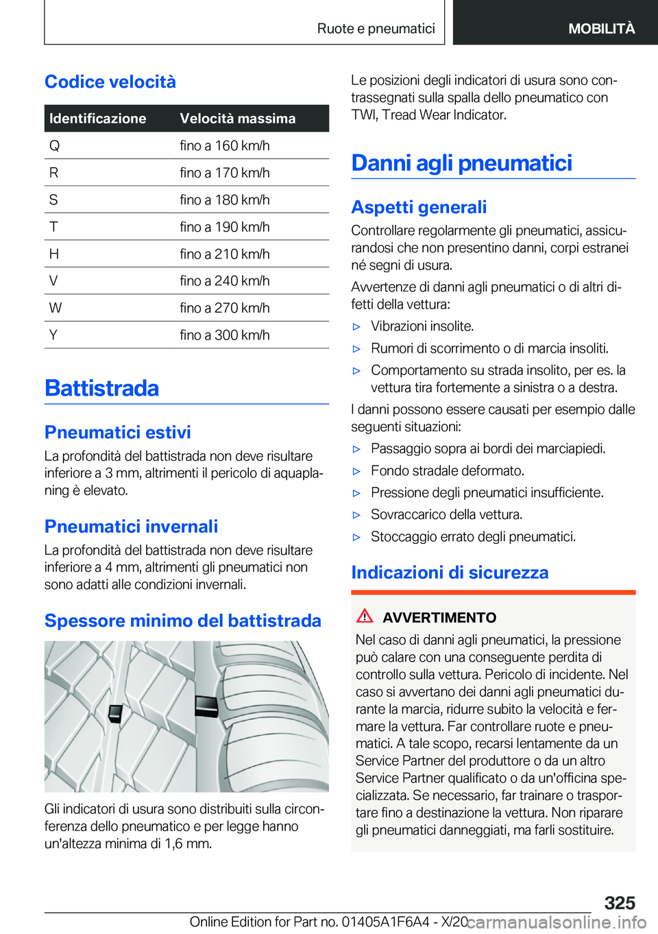 BMW X4 2021  Libretti Di Uso E manutenzione (in Italian) �C�o�d�i�c�e��v�e�l�o�c�i�t�
