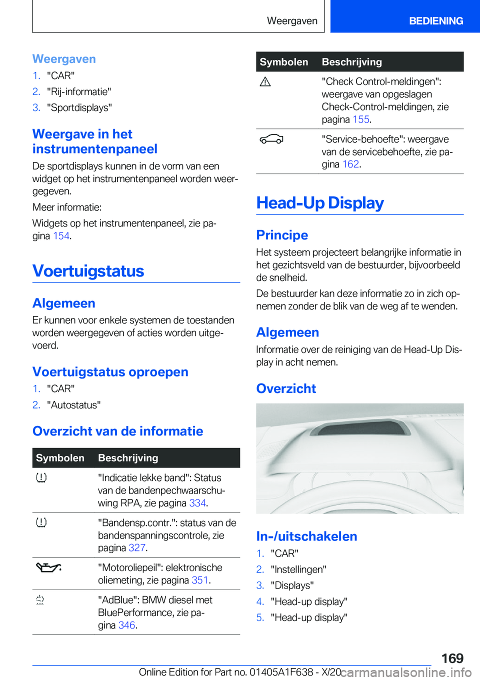 BMW X4 2021  Instructieboekjes (in Dutch) �W�e�e�r�g�a�v�e�n�1�.��C�A�R��2�.��R�i�j�-�i�n�f�o�r�m�a�t�i�e��3�.��S�p�o�r�t�d�i�s�p�l�a�y�s�
�W�e�e�r�g�a�v�e��i�n��h�e�t
�i�n�s�t�r�u�m�e�n�t�e�n�p�a�n�e�e�l
�D�e��s�p�o�r�t�d�i�s�p�l�a�