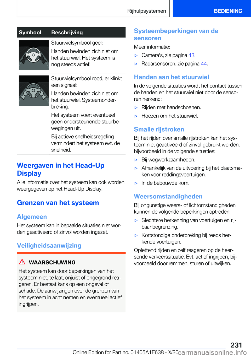 BMW X4 2021  Instructieboekjes (in Dutch) �S�y�m�b�o�o�l�B�e�s�c�h�r�i�j�v�i�n�g�S�t�u�u�r�w�i�e�l�s�y�m�b�o�o�l��g�e�e�l�:
�H�a�n�d�e�n��b�e�v�i�n�d�e�n��z�i�c�h��n�i�e�t��o�m
�h�e�t��s�t�u�u�r�w�i�e�l�.��H�e�t��s�y�s�t�e�e�m��i�s
�
