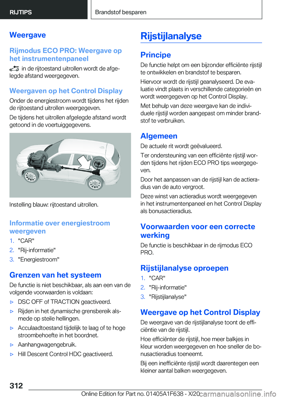 BMW X4 2021  Instructieboekjes (in Dutch) �W�e�e�r�g�a�v�e�R�i�j�m�o�d�u�s��E�C�O��P�R�O�:��W�e�e�r�g�a�v�e��o�p
�h�e�t��i�n�s�t�r�u�m�e�n�t�e�n�p�a�n�e�e�l
���i�n��d�e��r�i�j�t�o�e�s�t�a�n�d��u�i�t�r�o�l�l�e�n��w�o�r�d�t��d�e��a