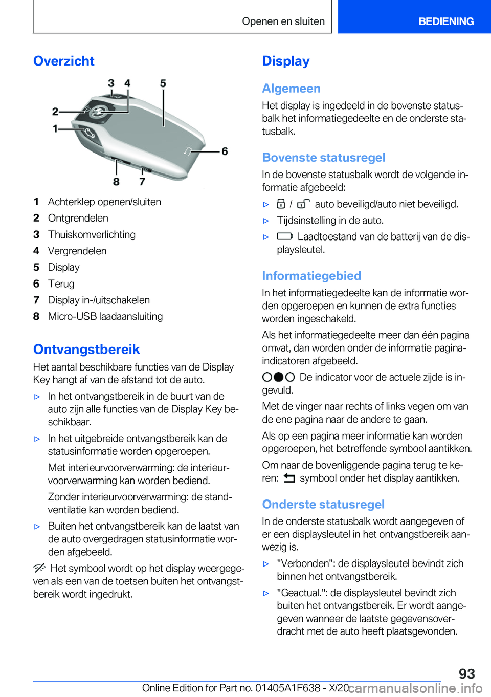 BMW X4 2021  Instructieboekjes (in Dutch) �O�v�e�r�z�i�c�h�t�1�A�c�h�t�e�r�k�l�e�p��o�p�e�n�e�n�/�s�l�u�i�t�e�n�2�O�n�t�g�r�e�n�d�e�l�e�n�3�T�h�u�i�s�k�o�m�v�e�r�l�i�c�h�t�i�n�g�4�V�e�r�g�r�e�n�d�e�l�e�n�5�D�i�s�p�l�a�y�6�T�e�r�u�g�7�D�i�s�p