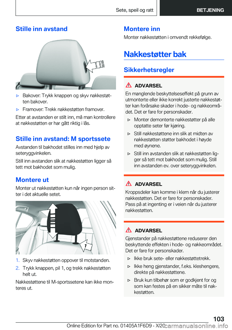 BMW X4 2021  InstruksjonsbØker (in Norwegian) �S�t�i�l�l�e��i�n�n��a�v�s�t�a�n�dx�B�a�k�o�v�e�r�:��T�r�y�k�k��k�n�a�p�p�e�n��o�g��s�k�y�v��n�a�k�k�e�s�t�