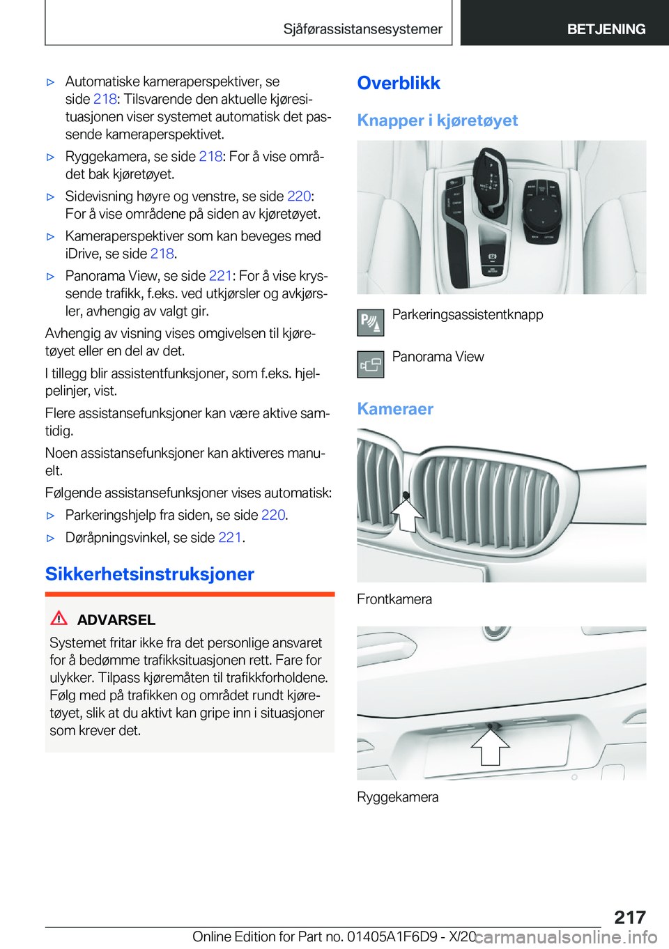 BMW X4 2021  InstruksjonsbØker (in Norwegian) x�A�u�t�o�m�a�t�i�s�k�e��k�a�m�e�r�a�p�e�r�s�p�e�k�t�i�v�e�r�,��s�e
�s�i�d�e� �2�1�8�:��T�i�l�s�v�a�r�e�n�d�e��d�e�n��a�k�t�u�e�l�l�e��k�j�
