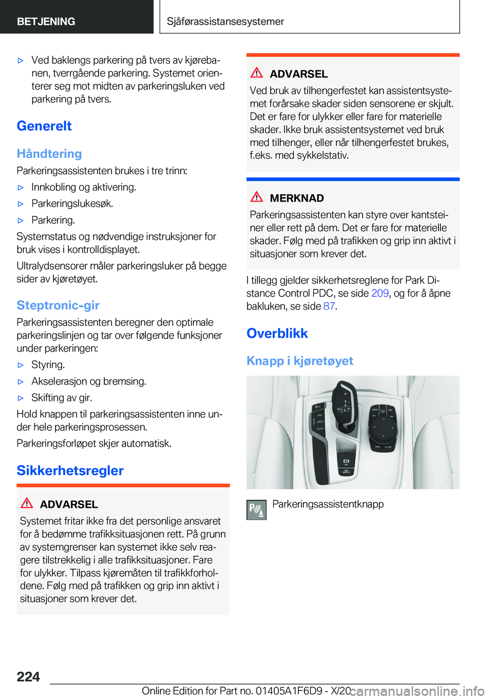 BMW X4 2021  InstruksjonsbØker (in Norwegian) x�V�e�d��b�a�k�l�e�n�g�s��p�a�r�k�e�r�i�n�g��p�å��t�v�e�r�s��a�v��k�j�