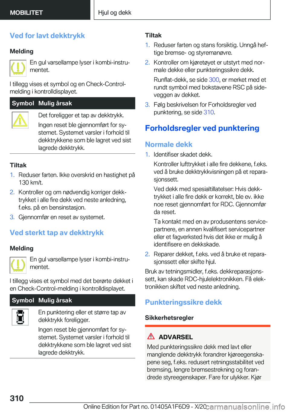 BMW X4 2021  InstruksjonsbØker (in Norwegian) �V�e�d��f�o�r��l�a�v�t��d�e�k�k�t�r�y�k�k
�M�e�l�d�i�n�g �E�n��g�u�l��v�a�r�s�e�l�l�a�m�p�e��l�y�s�e�r��i��k�o�m�b�i�-�i�n�s�t�r�uj�m�e�n�t�e�t�.
�I��t�i�l�l�e�g�g��v�i�s�e�s��e�t��s�y�m�
