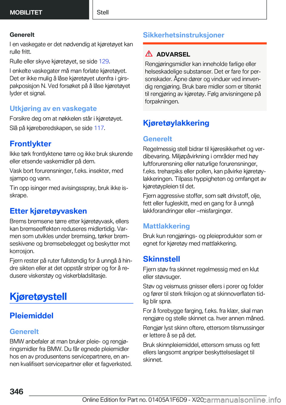 BMW X4 2021  InstruksjonsbØker (in Norwegian) �G�e�n�e�r�e�l�t
�I��e�n��v�a�s�k�e�g�a�t�e��e�r��d�e�t��n�