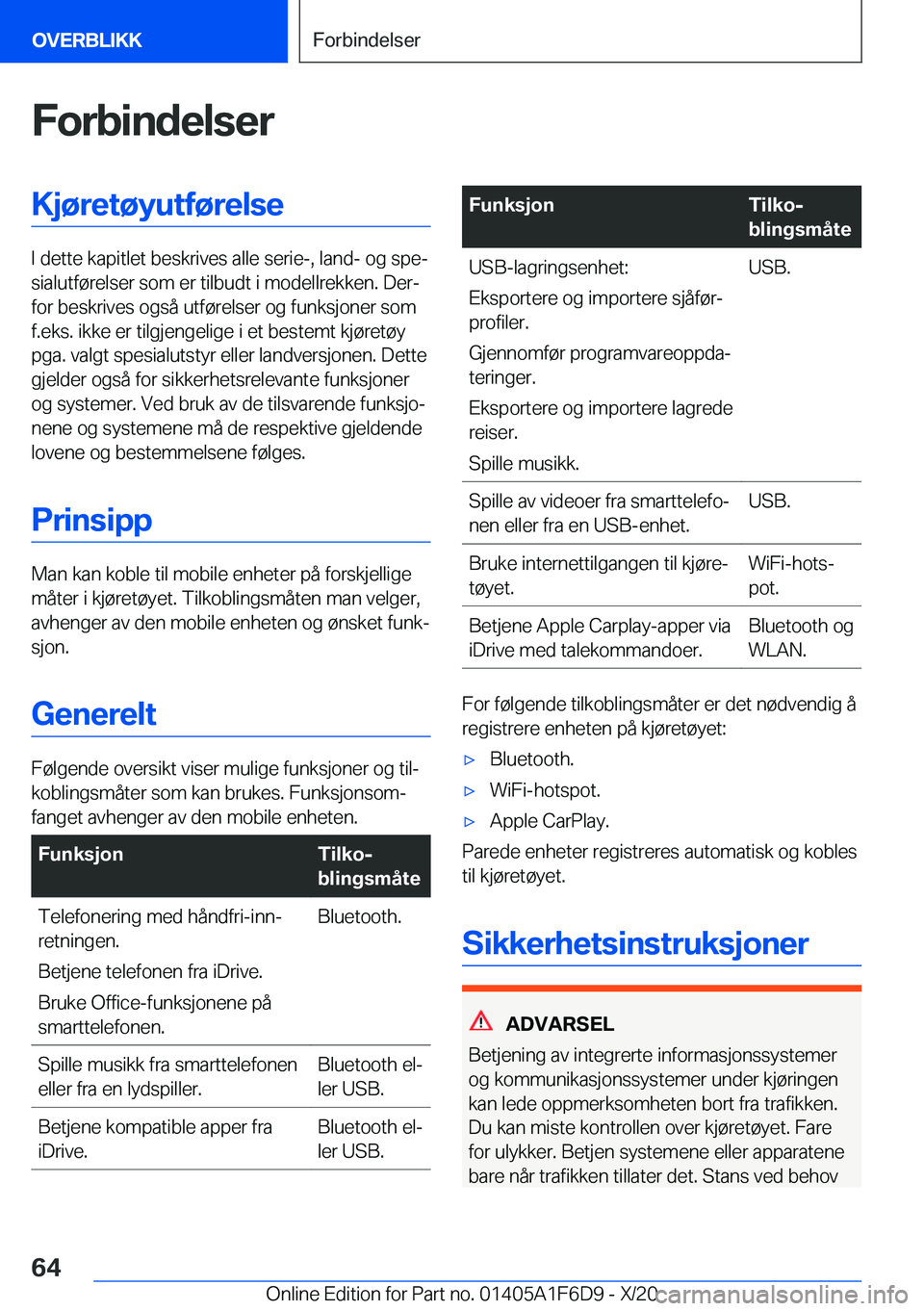 BMW X4 2021  InstruksjonsbØker (in Norwegian) �F�o�r�b�i�n�d�e�l�s�e�r�K�j�