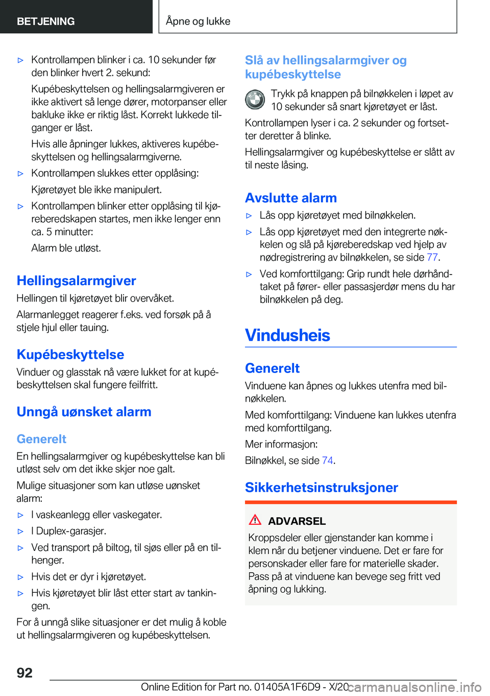 BMW X4 2021  InstruksjonsbØker (in Norwegian) x�K�o�n�t�r�o�l�l�a�m�p�e�n��b�l�i�n�k�e�r��i��c�a�.��1�0��s�e�k�u�n�d�e�r��f�
