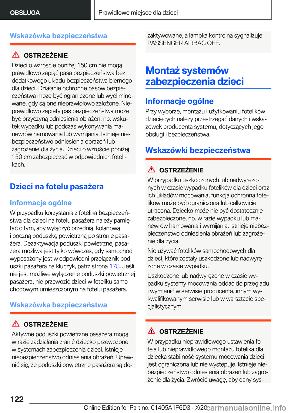 BMW X4 2021  Instrukcja obsługi (in Polish) �W�s�k�a�z�