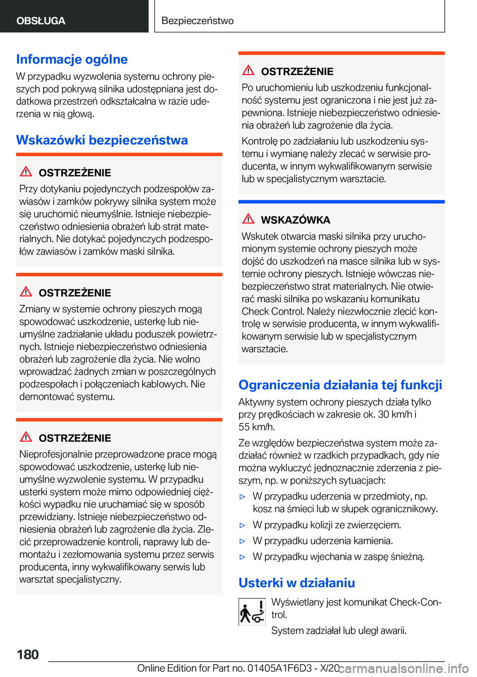 BMW X4 2021  Instrukcja obsługi (in Polish) �I�n�f�o�r�m�a�c�j�e��o�g�