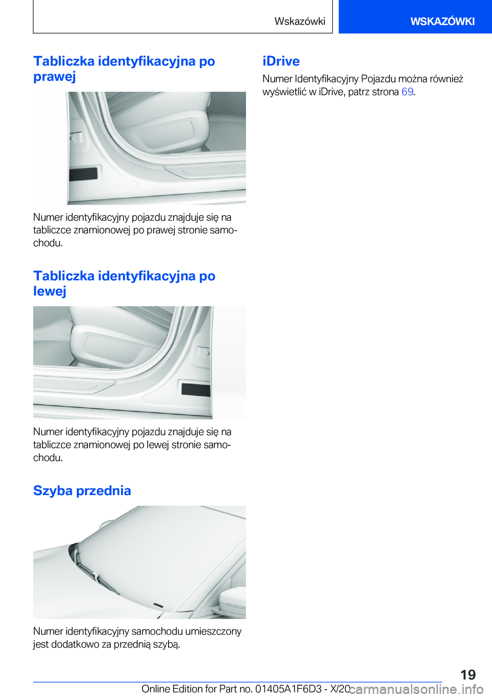 BMW X4 2021  Instrukcja obsługi (in Polish) �T�a�b�l�i�c�z�k�a��i�d�e�n�t�y�f�i�k�a�c�y�j�n�a��p�o
�p�r�a�w�e�j
�N�u�m�e�r��i�d�e�n�t�y�f�i�k�a�c�y�j�n�y��p�o�j�a�z�d�u��z�n�a�j�d�u�j�e��s�i�