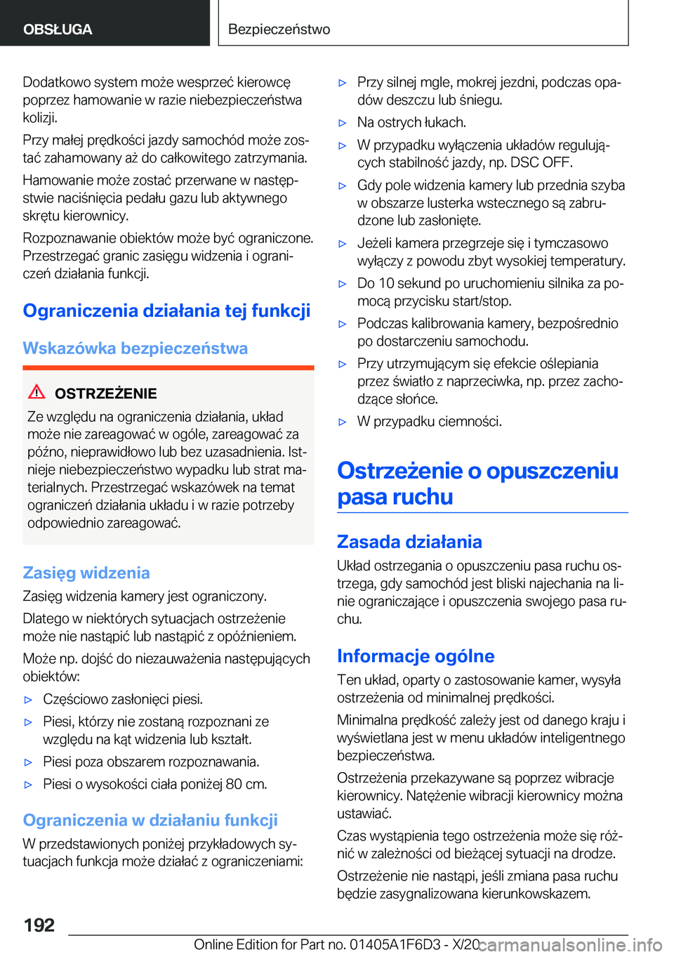 BMW X4 2021  Instrukcja obsługi (in Polish) �D�o�d�a�t�k�o�w�o��s�y�s�t�e�m��m�o9�e��w�e�s�p�r�z�e�