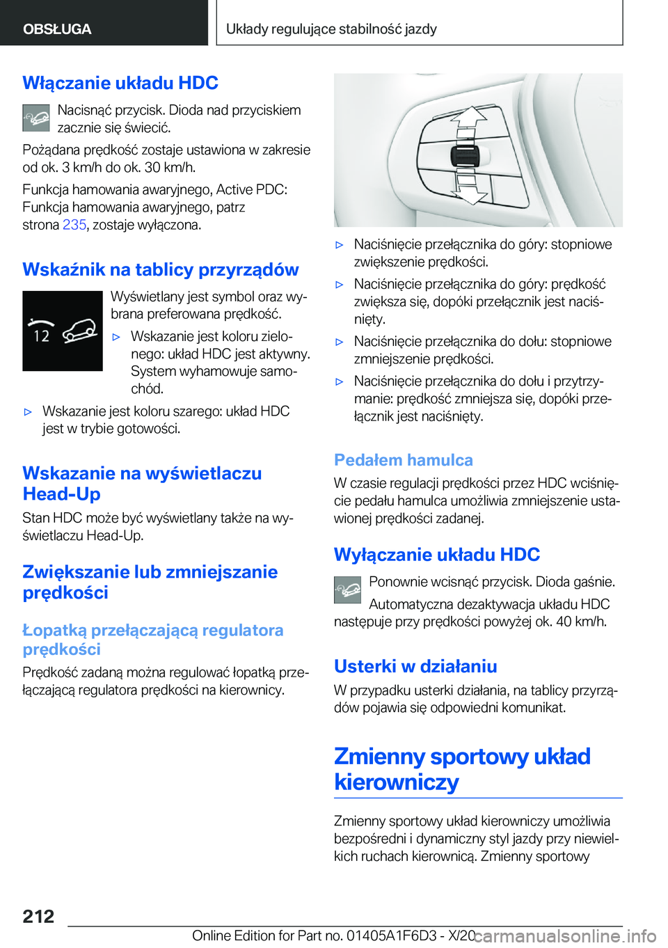 BMW X4 2021  Instrukcja obsługi (in Polish) �W�ł�ą�c�z�a�n�i�e��u�k�ł�a�d�u��H�D�C�N�a�c�i�s�n�