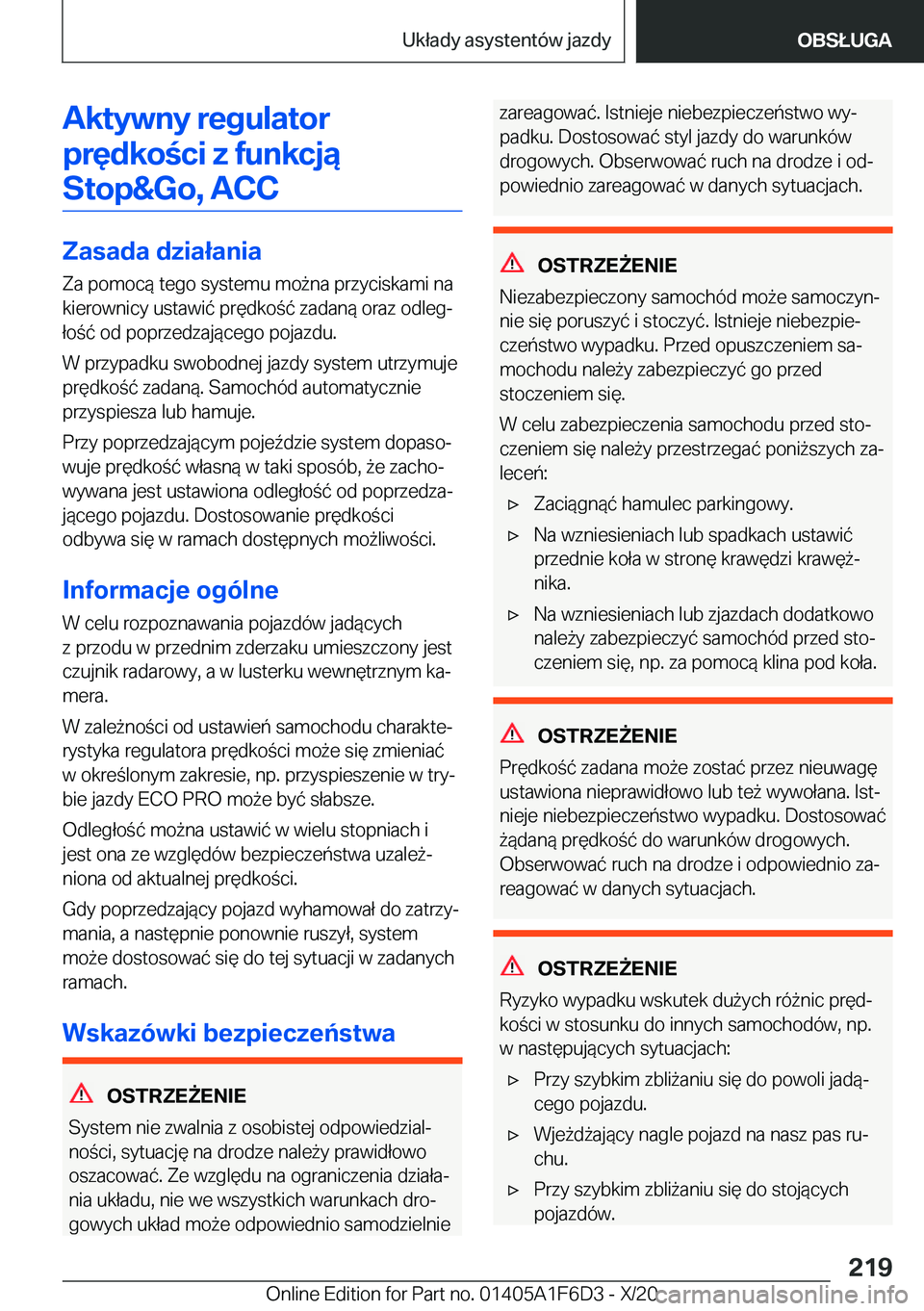 BMW X4 2021  Instrukcja obsługi (in Polish) �A�k�t�y�w�n�y��r�e�g�u�l�a�t�o�r�p�r�