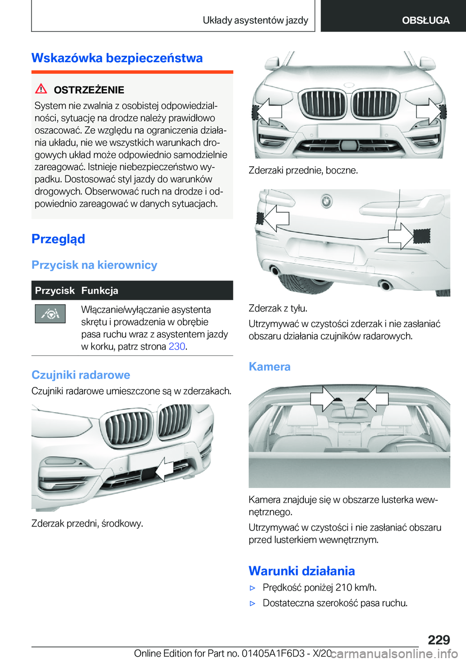 BMW X4 2021  Instrukcja obsługi (in Polish) �W�s�k�a�z�