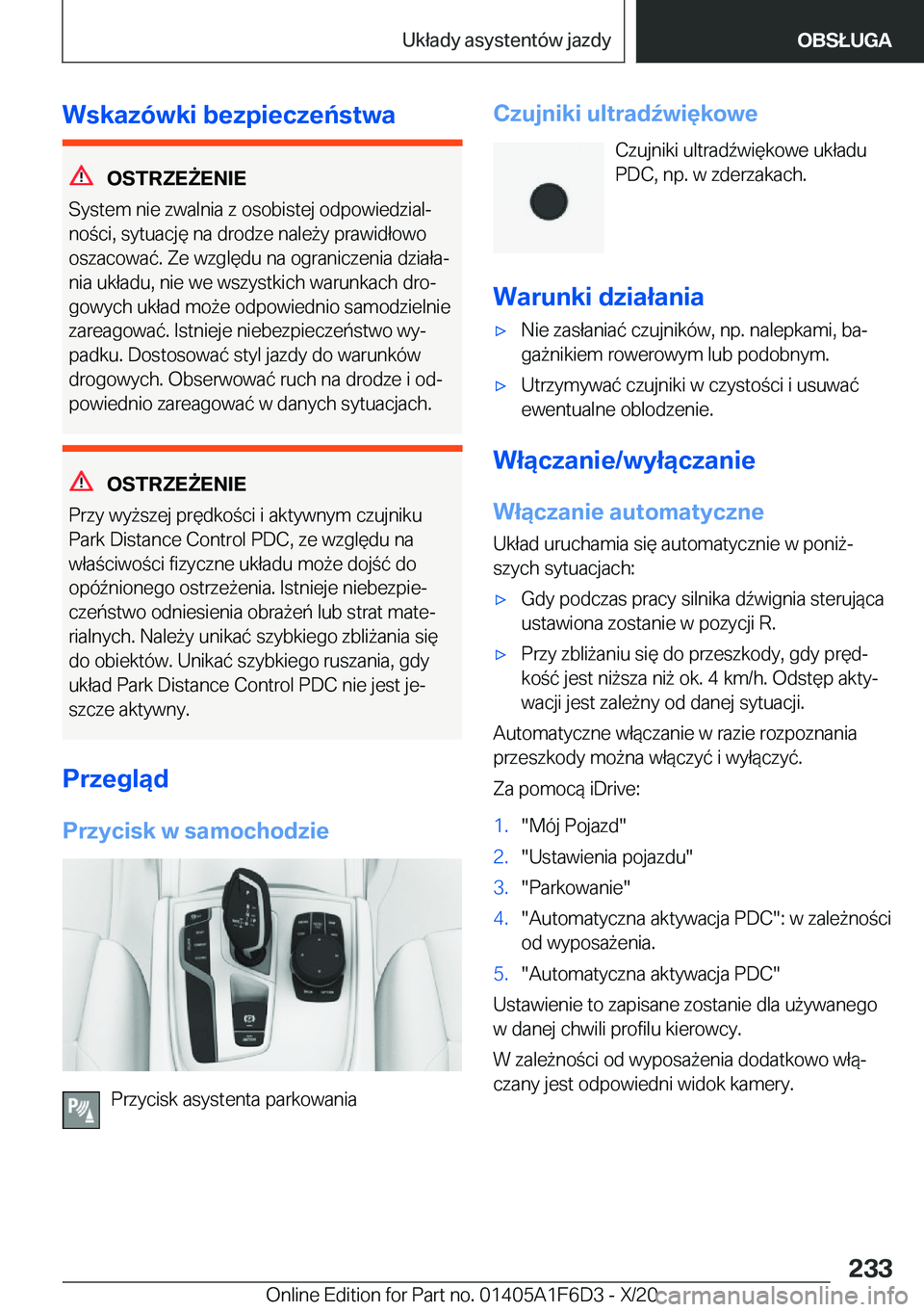 BMW X4 2021  Instrukcja obsługi (in Polish) �W�s�k�a�z�